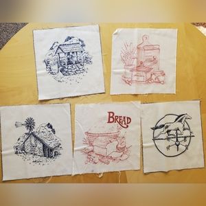 5 vintage fabric blocks quilt